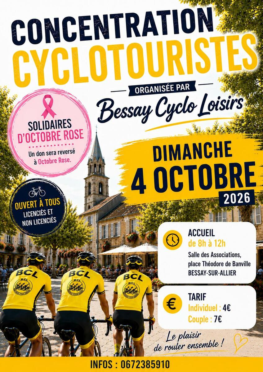 CONCENTRATION DE CYCLOTOURISTES BESSAY SUR ALLIER